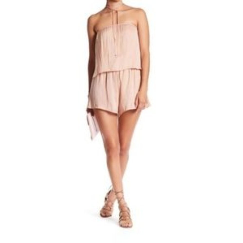 New Lulu's Sleeveless Satin Romper
